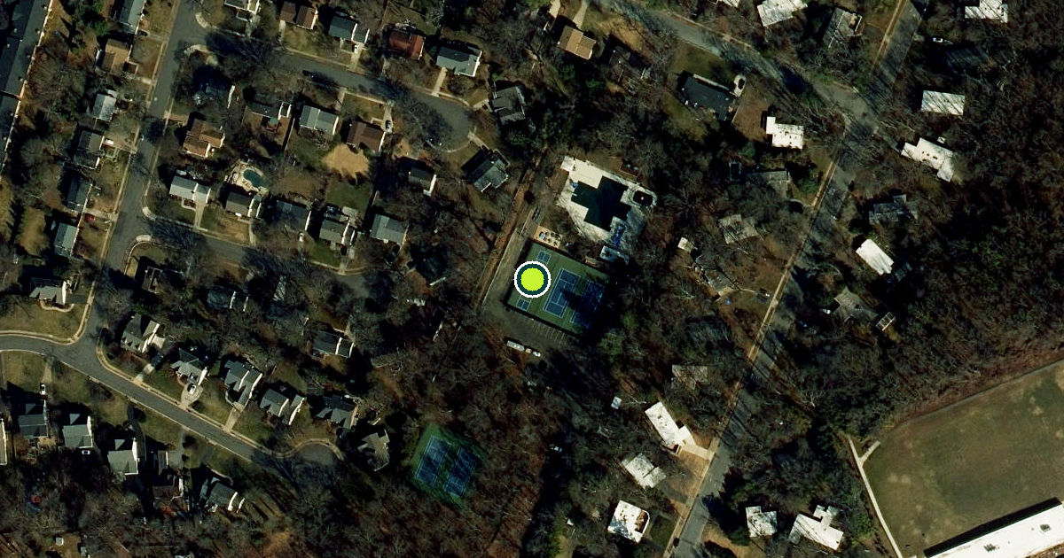 Satellite view of Fairfax County Pickleball Courts