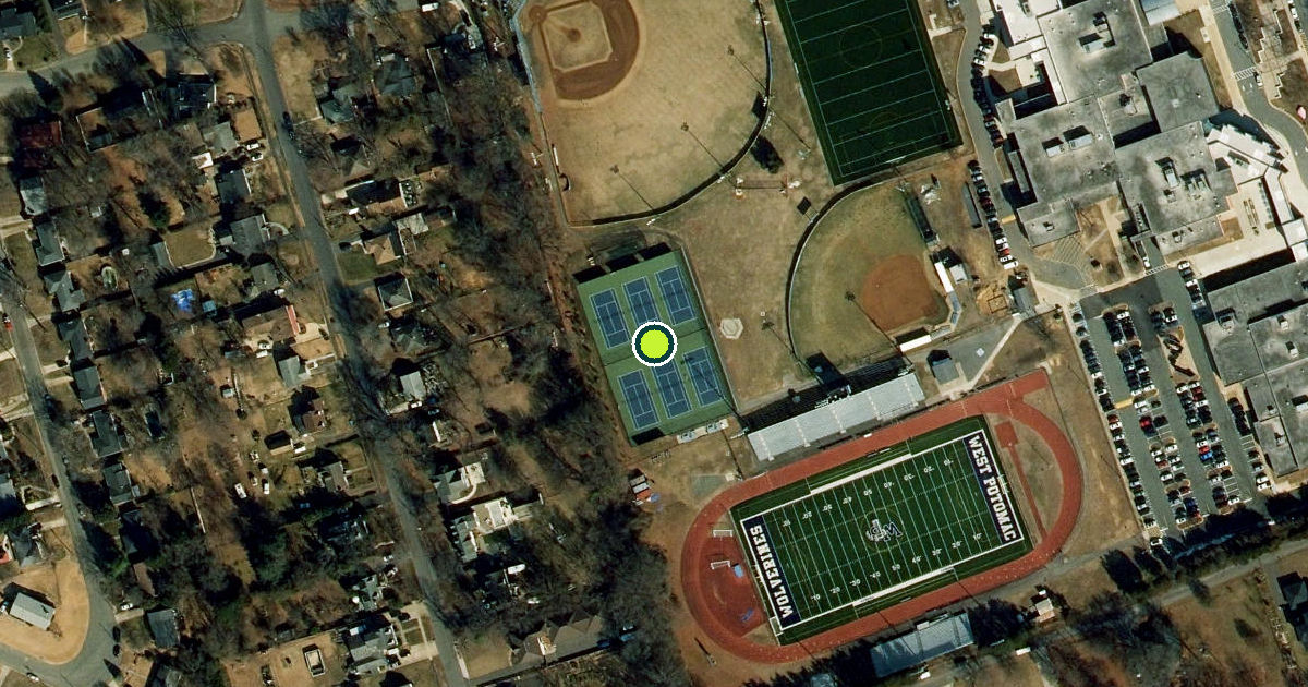Satellite view of Fairfax County Pickleball Courts