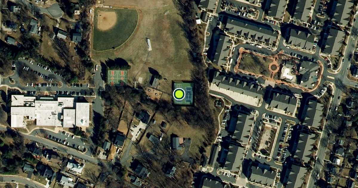 Satellite view of Fairfax County Pickleball Courts