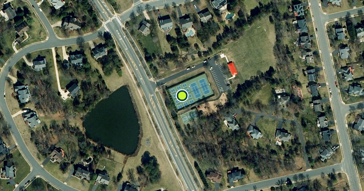 Satellite view of Fairfax County Pickleball Courts