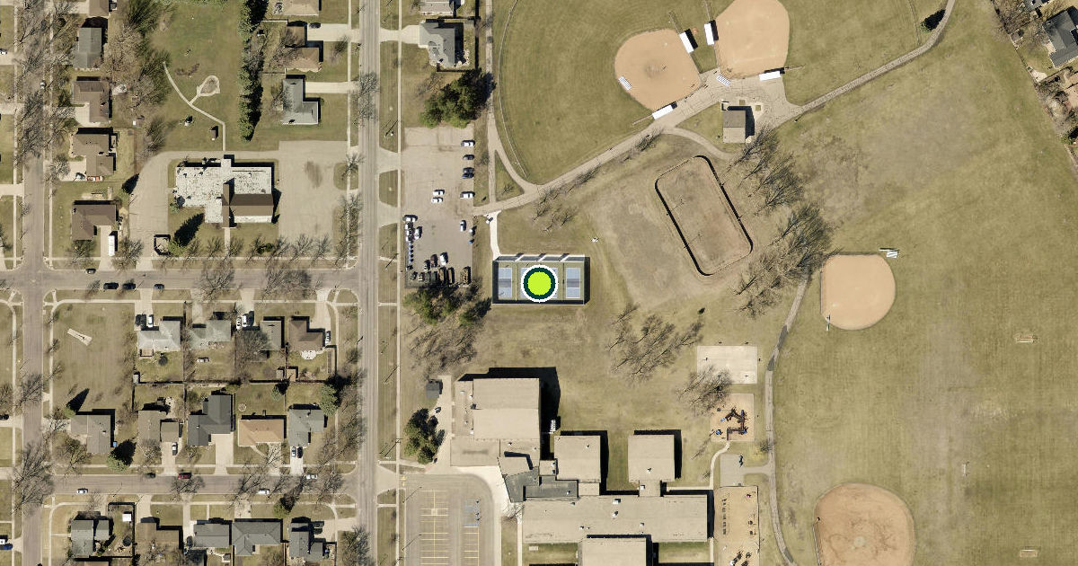 Satellite view of Fargo Pickleball Courts