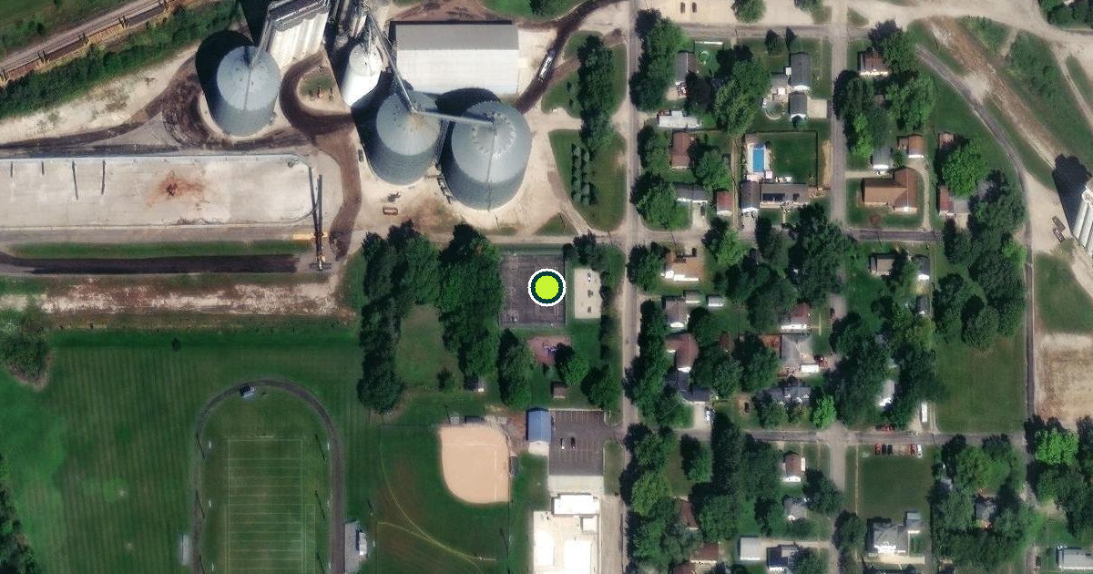 Satellite view of Farmer City Pickleball Courts