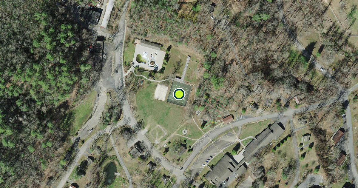 Satellite view of Fontana Dam Pickleball Courts