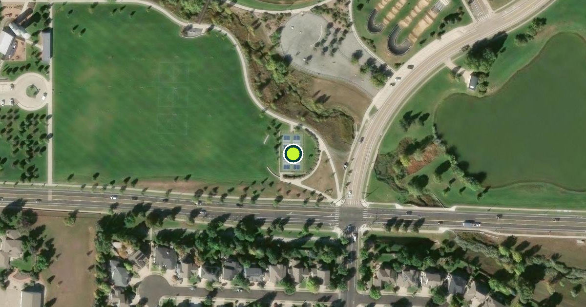 Satellite view of Fort Collins Pickleball Courts