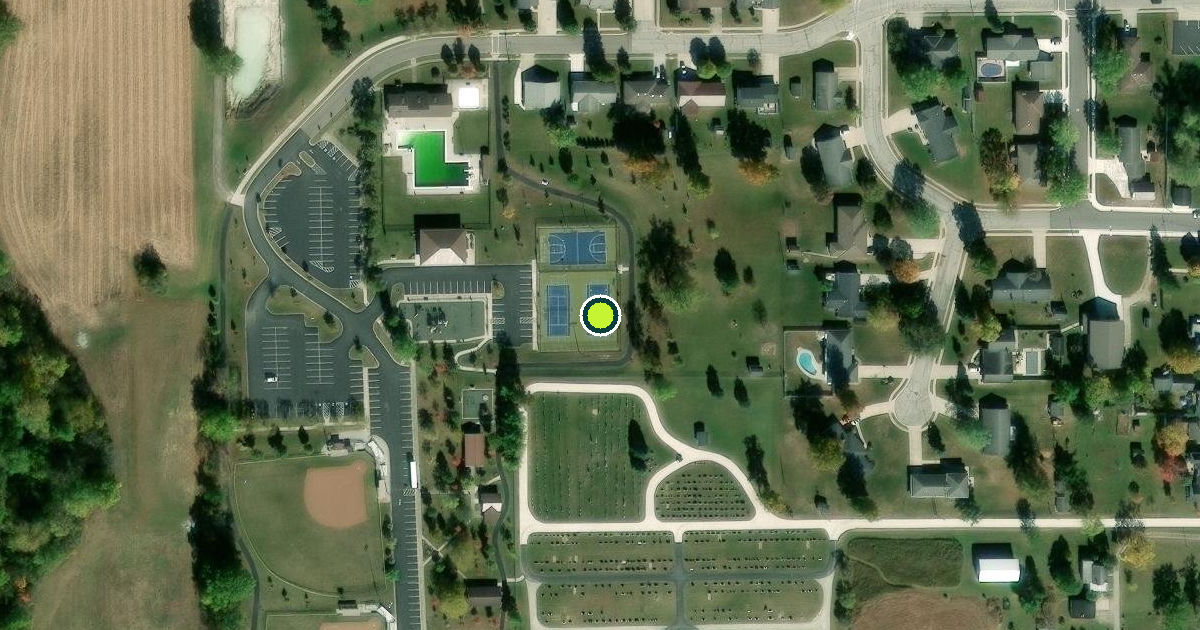 Satellite view of Fort Recovery Pickleball Courts