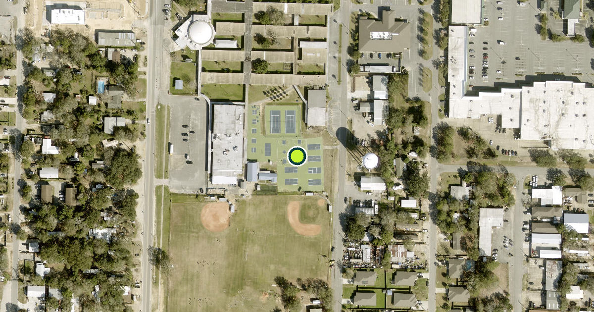 Satellite view of Fort Walton Beach Pickleball Courts