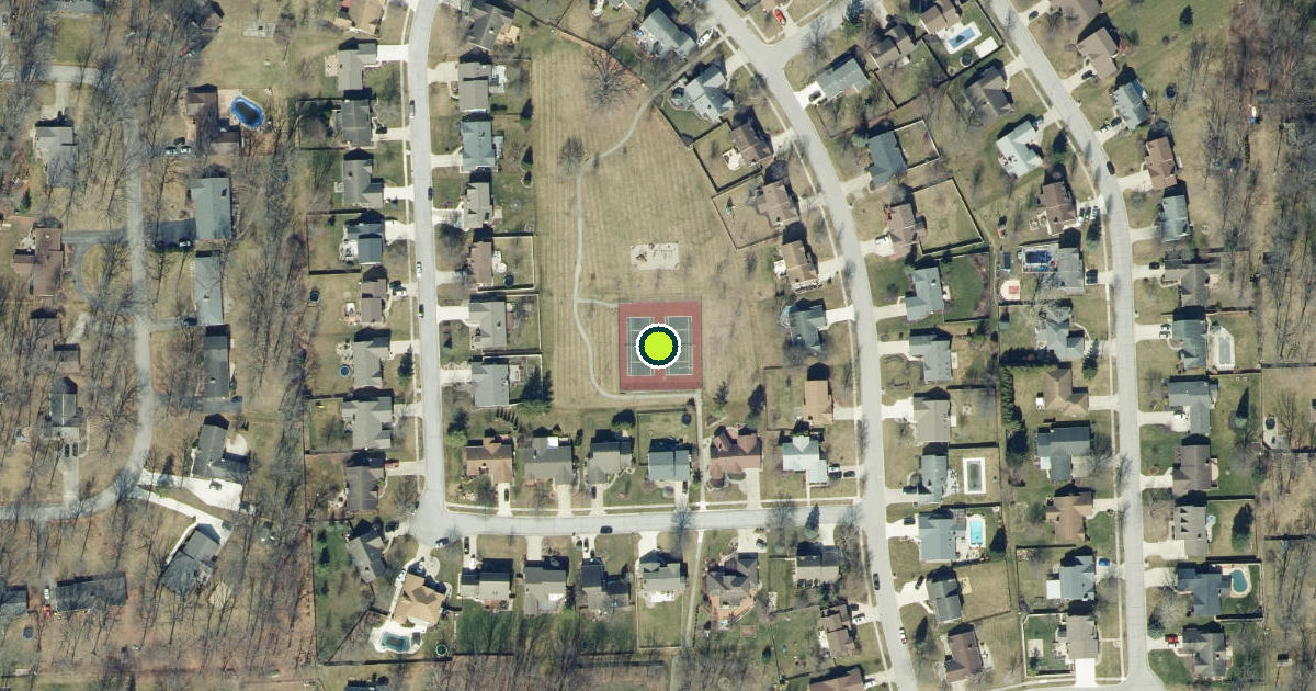 Satellite view of Fort Wayne Pickleball Courts