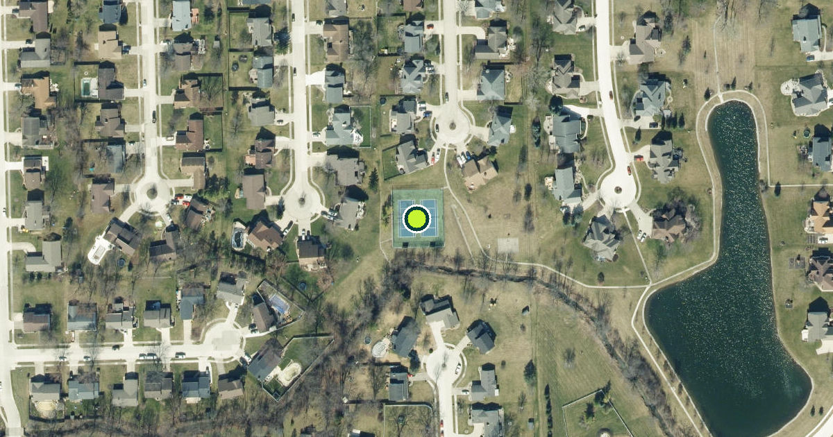 Satellite view of Fort Wayne Pickleball Courts