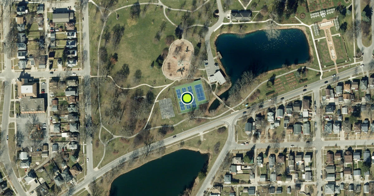 Satellite view of Fort Wayne Pickleball Courts