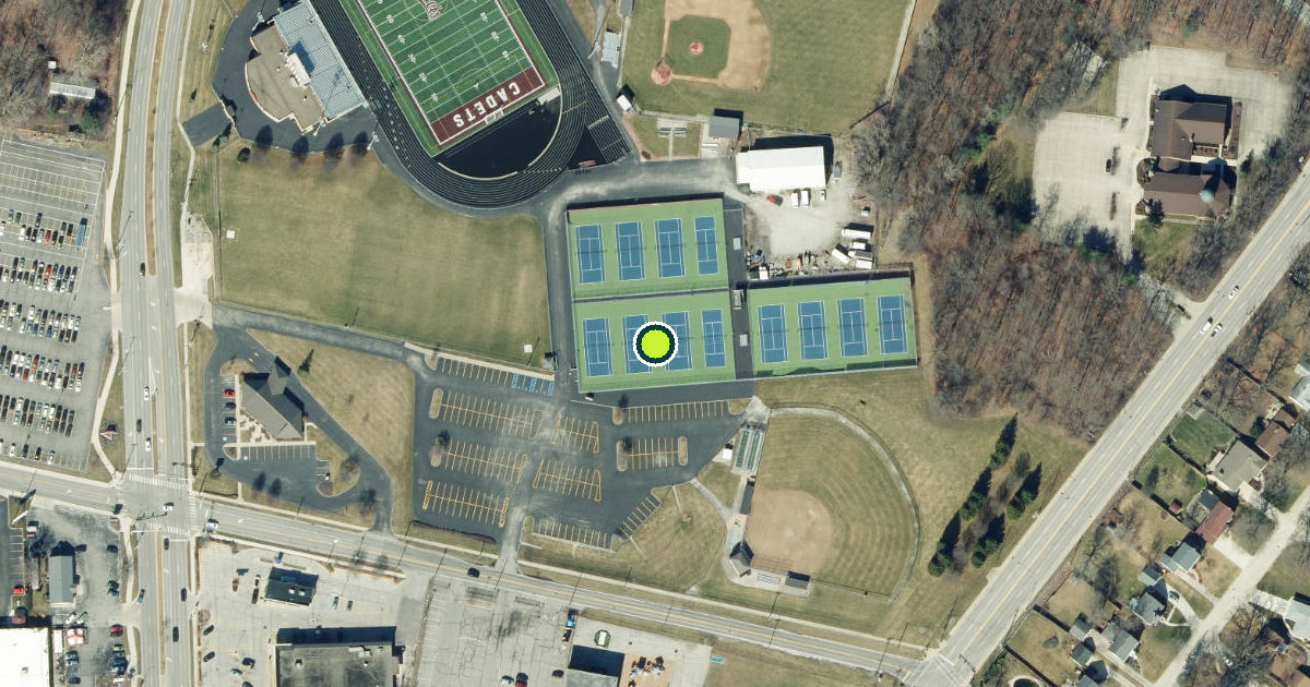 Satellite view of Fort Wayne Pickleball Courts