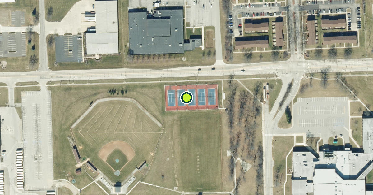 Satellite view of Fort Wayne Pickleball Courts