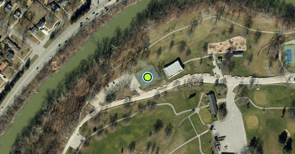 Satellite view of Foster Park Pickleball Courts