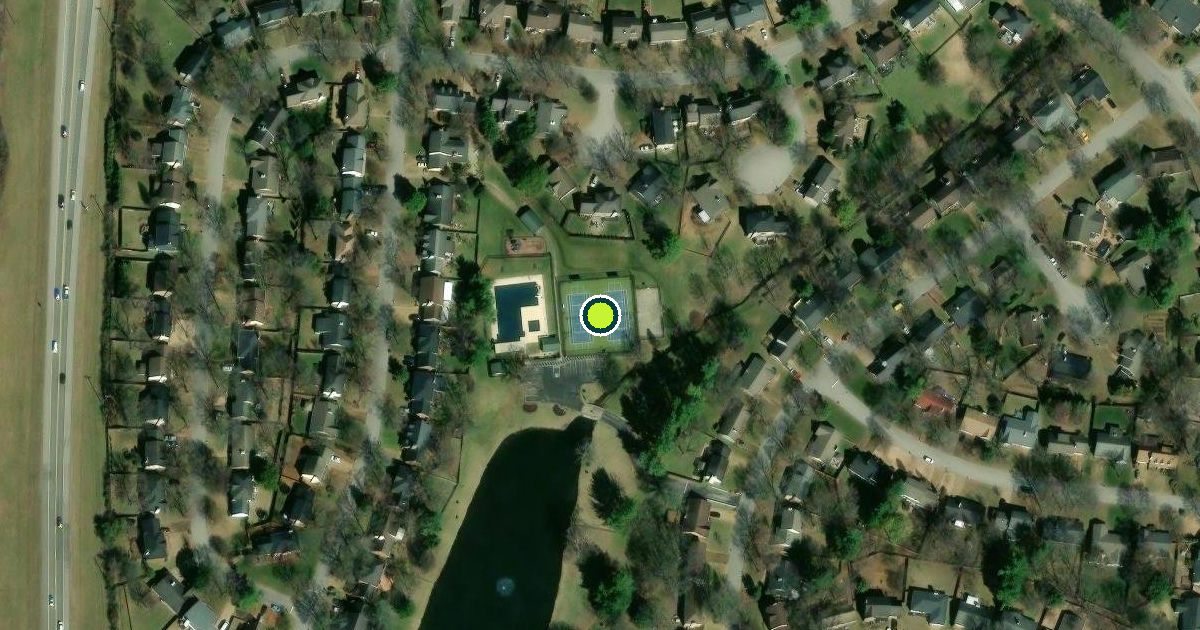 Satellite view of Franklin Pickleball Courts