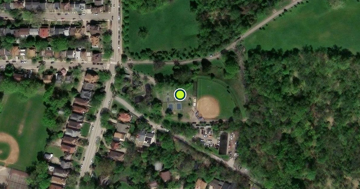 Satellite view of Frick Park Pickleball Courts