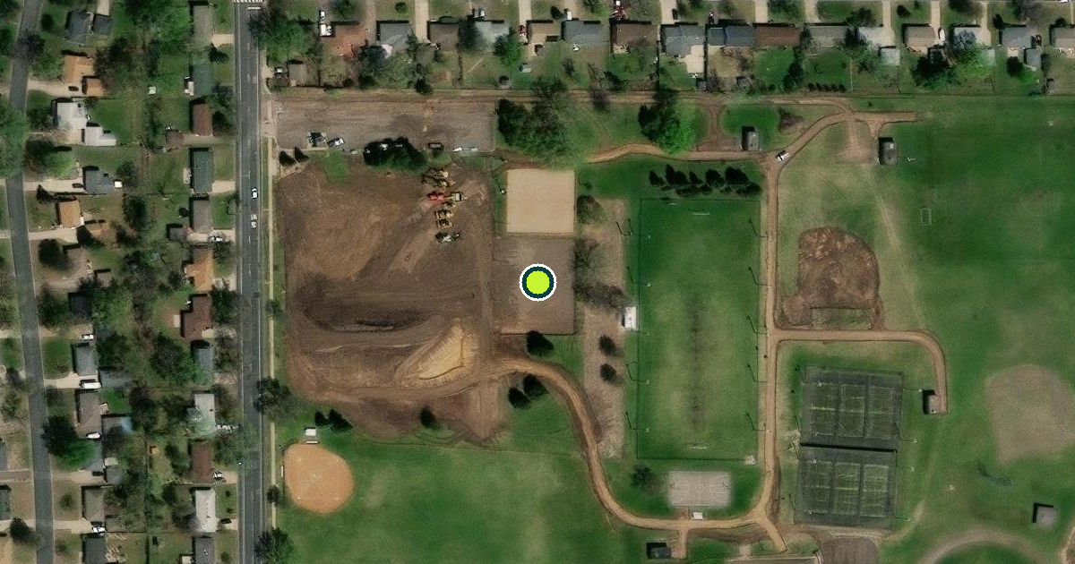 Satellite view of Fridley Pickleball Courts