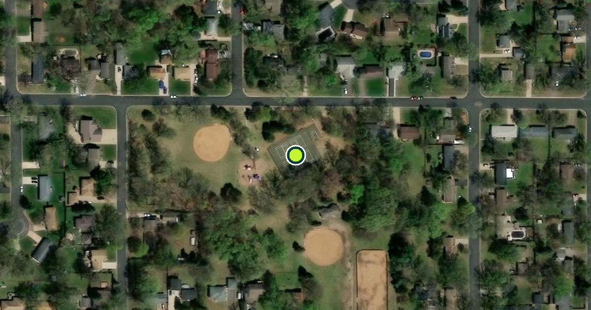 Satellite view of Fridley Pickleball Courts