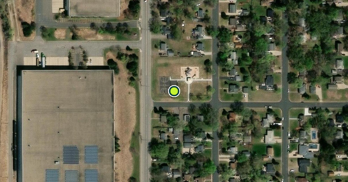 Satellite view of Fridley Pickleball Courts