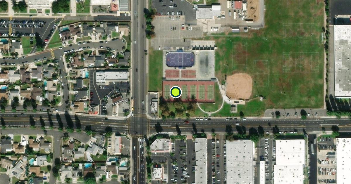 Satellite view of Garden Grove Pickleball Courts