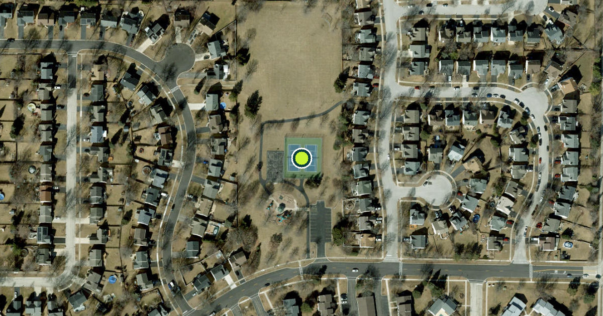 Satellite view of Geneva Pickleball Courts