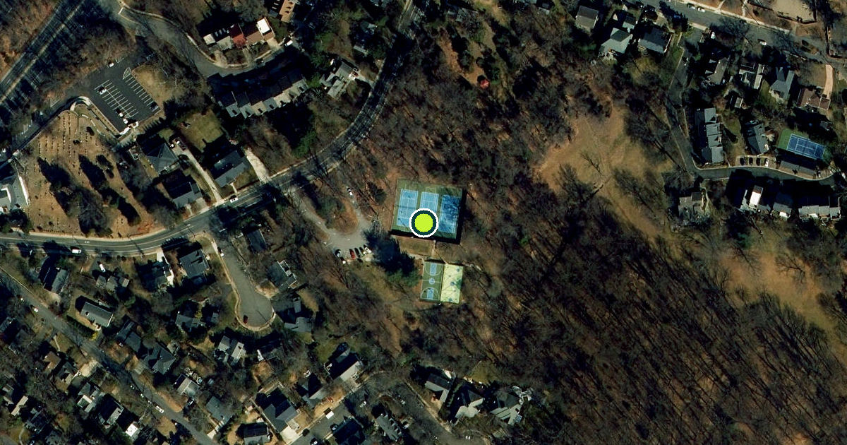 Satellite view of Glebe Road Park Pickleball Courts