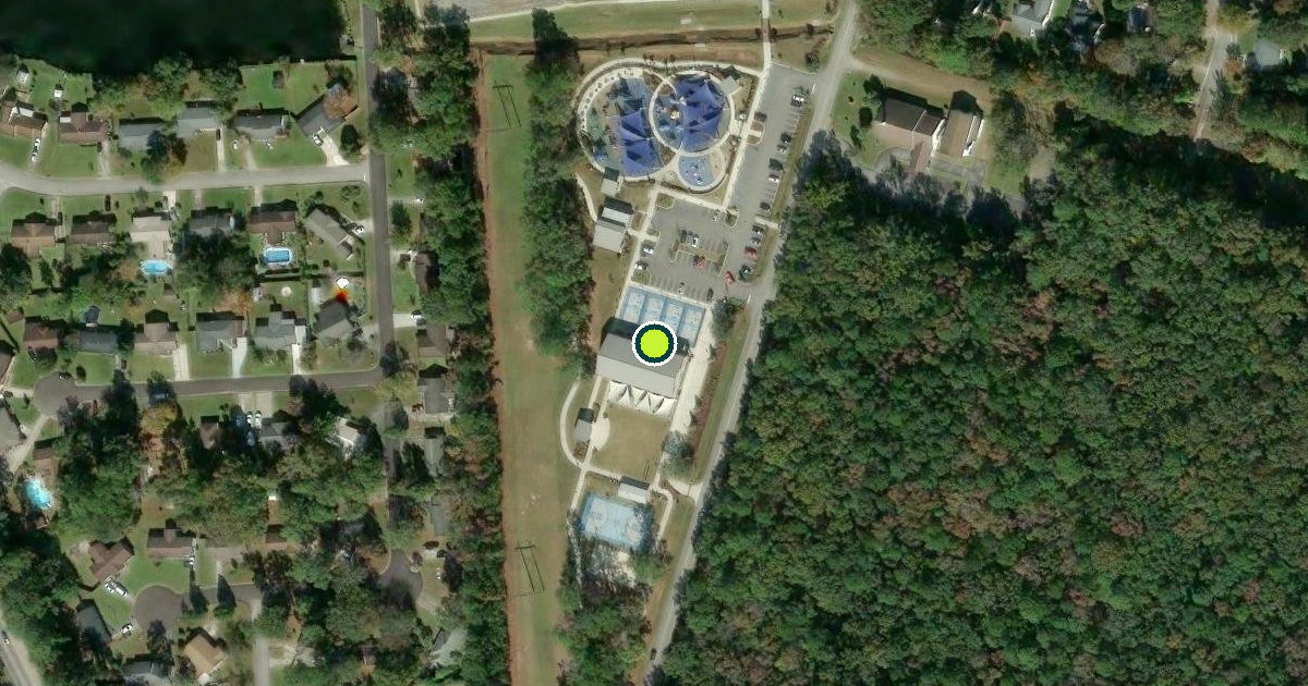 Satellite view of Goose Creek Pickleball Courts