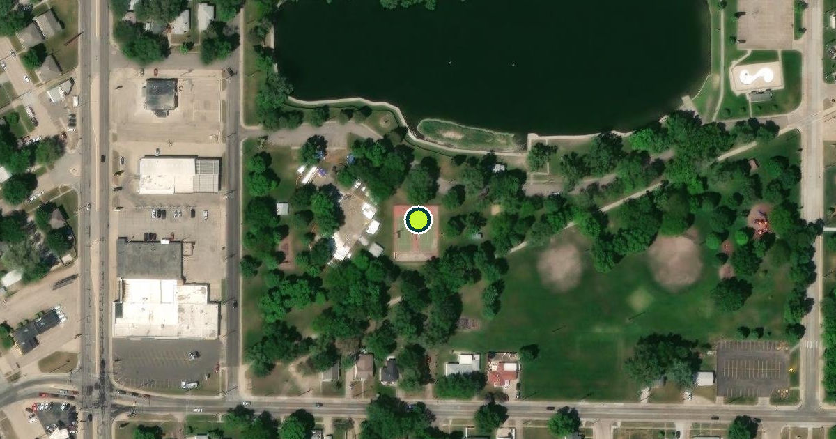 Satellite view of Grand Island Pickleball Courts
