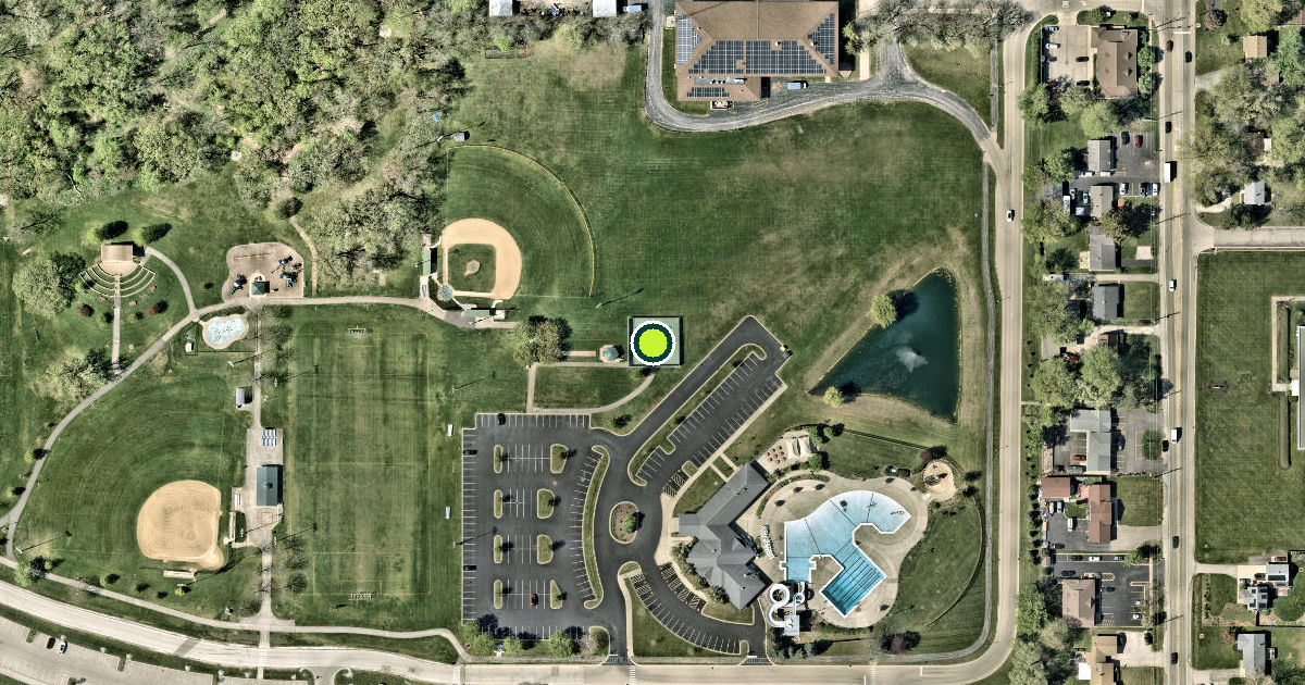 Satellite view of Grayslake Pickleball Courts