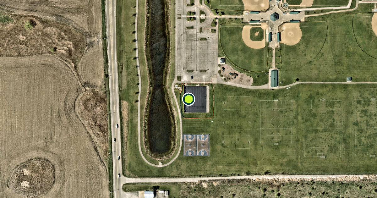 Satellite view of Grayslake Pickleball Courts