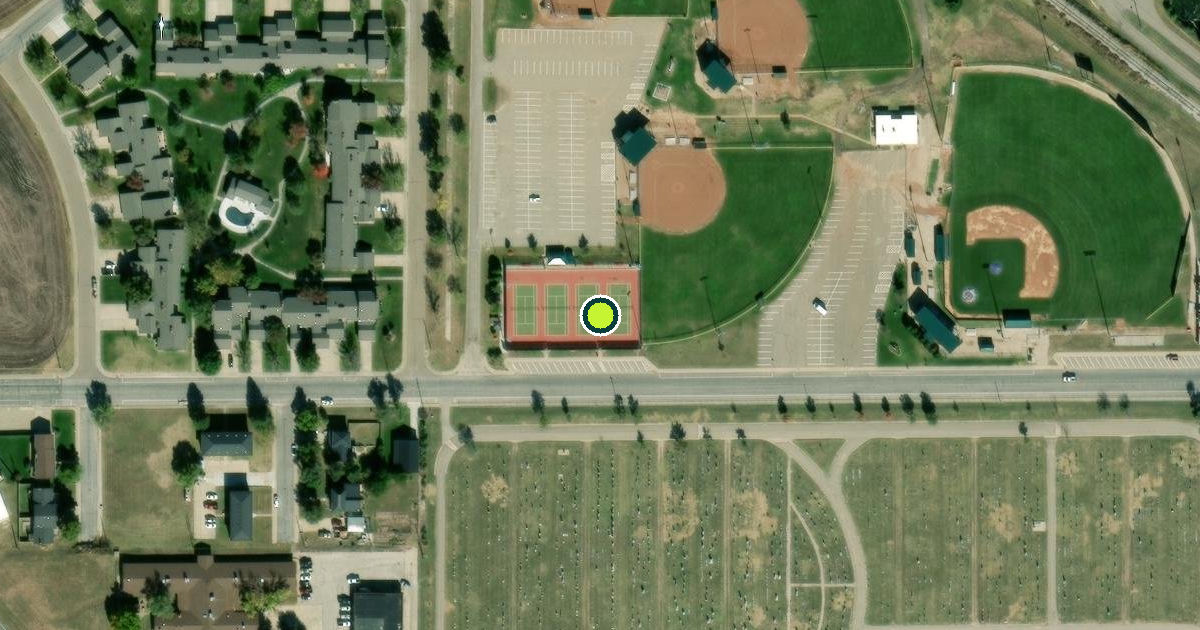 Satellite view of Great Bend Pickleball Courts
