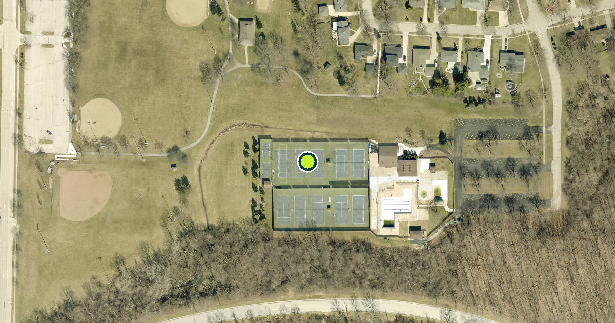 Satellite view of Greendale Pickleball Courts
