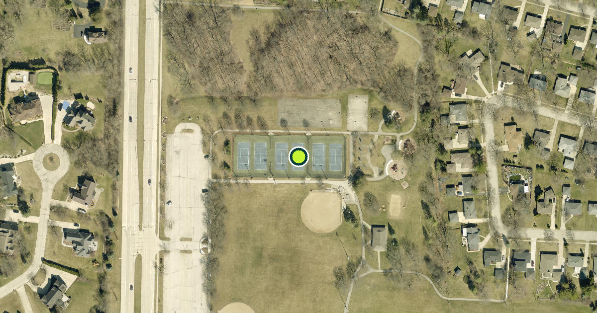 Satellite view of Greendale Pickleball Courts