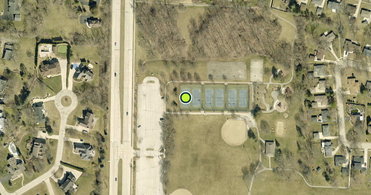 Satellite view of Greendale Pickleball Courts