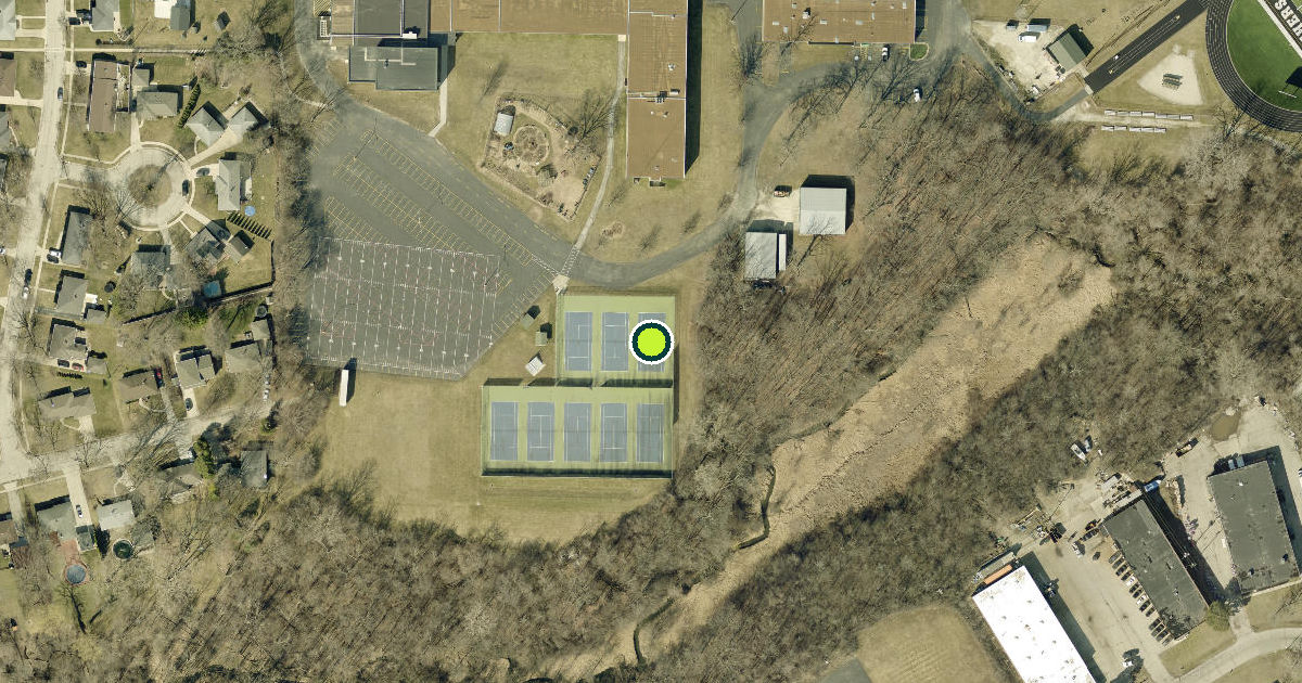Satellite view of Greendale Pickleball Courts