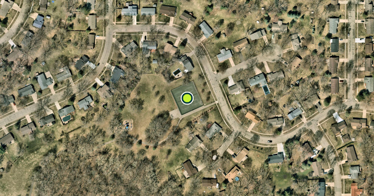 Satellite view of Greenleaf Park Pickleball Courts