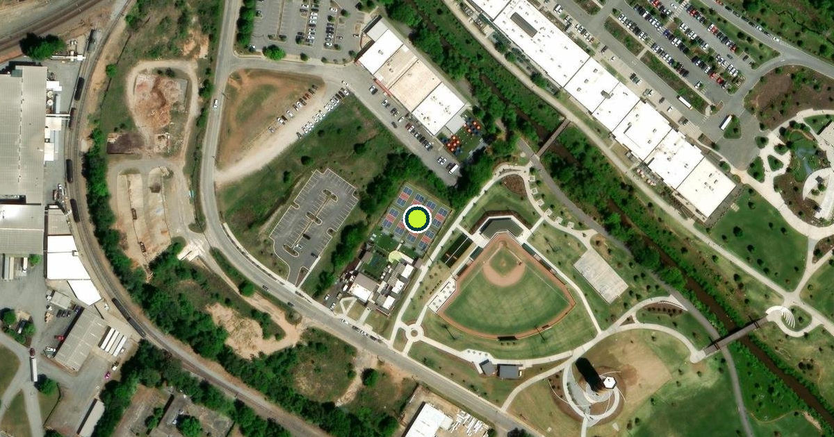 Satellite view of Greenville Pickleball Courts