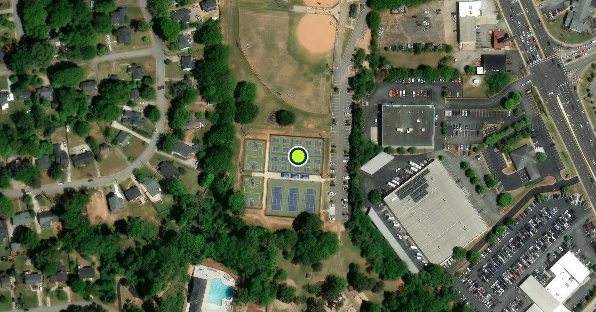 Satellite view of Greenville Pickleball Courts