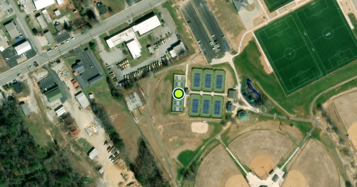 Satellite view of Greenwood County Pickleball Courts