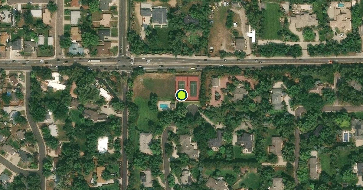Satellite view of Greenwood Village Pickleball Courts