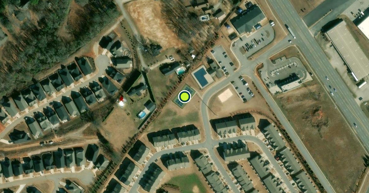 Satellite view of Greer Pickleball Courts