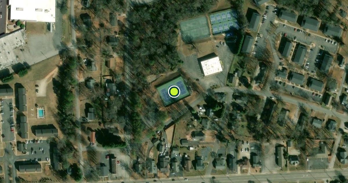 Satellite view of Greer Pickleball Courts