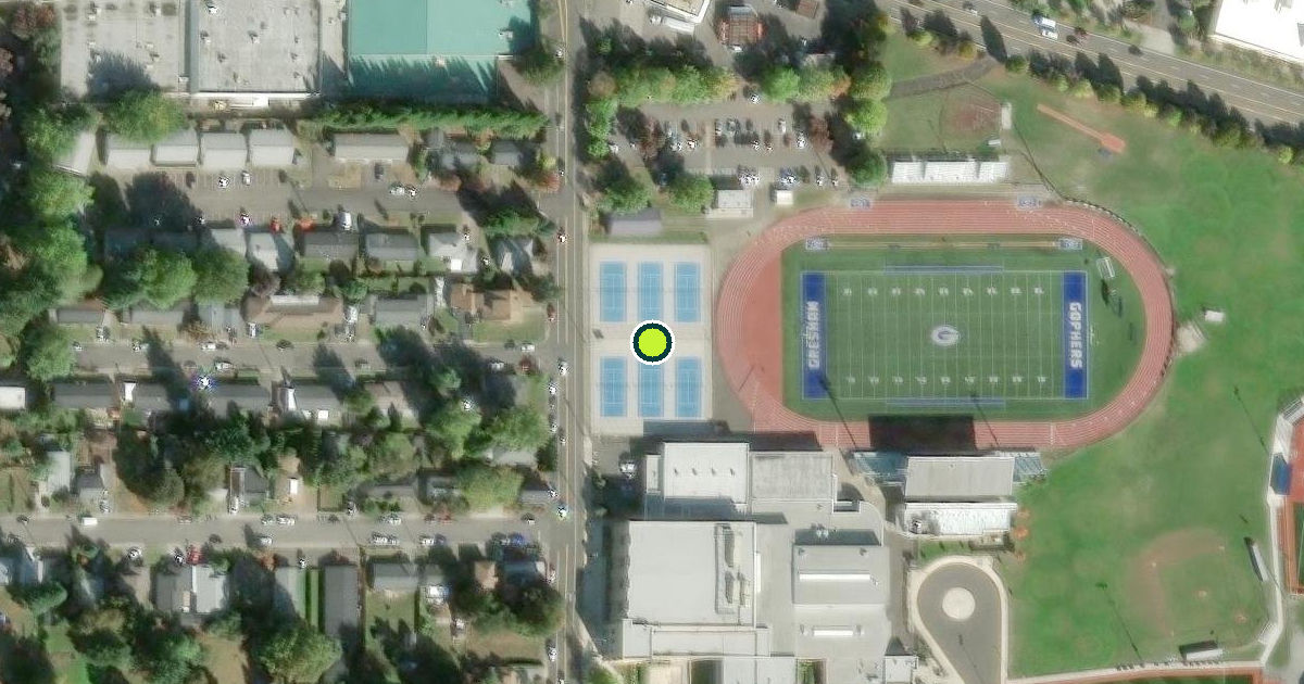 Satellite view of Gresham High School Tennis Courts