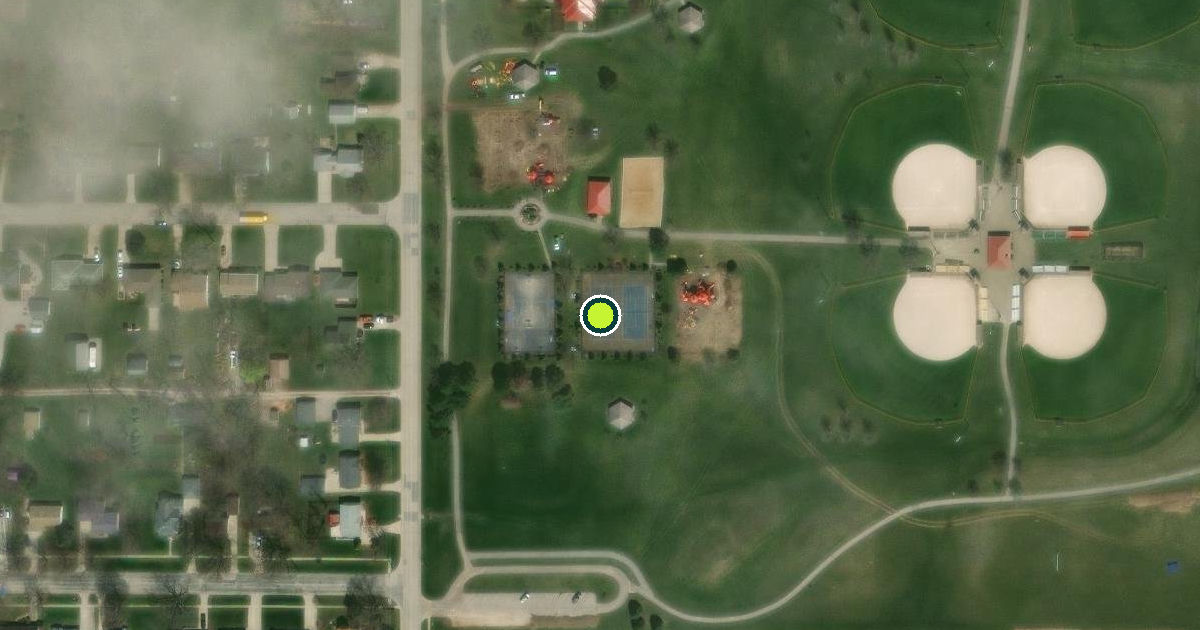 Satellite view of Grinnell Pickleball Courts