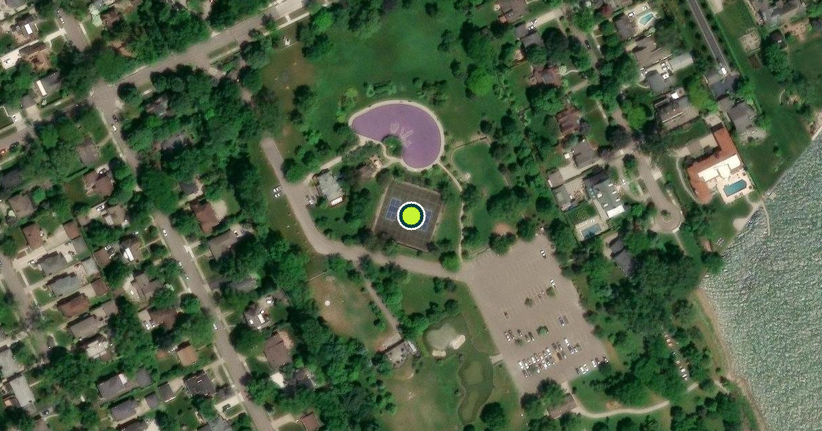 Satellite view of Grosse Pointe Park Pickleball Courts