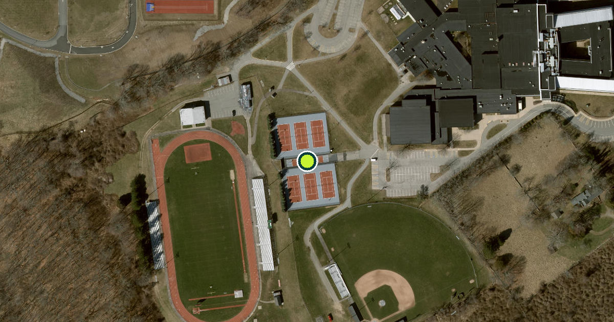 Satellite view of Groton Pickleball Courts
