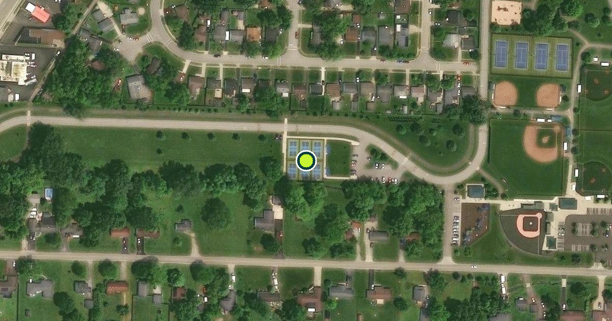 Satellite view of Grove City Pickleball Courts