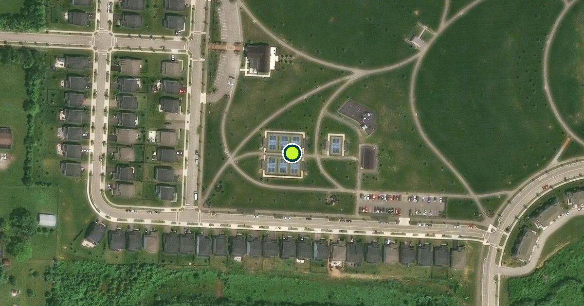 Satellite view of Grove City Pickleball Courts