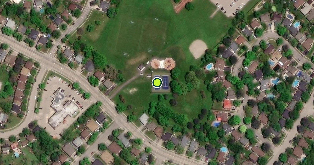 Satellite view of Guelph Pickleball Courts