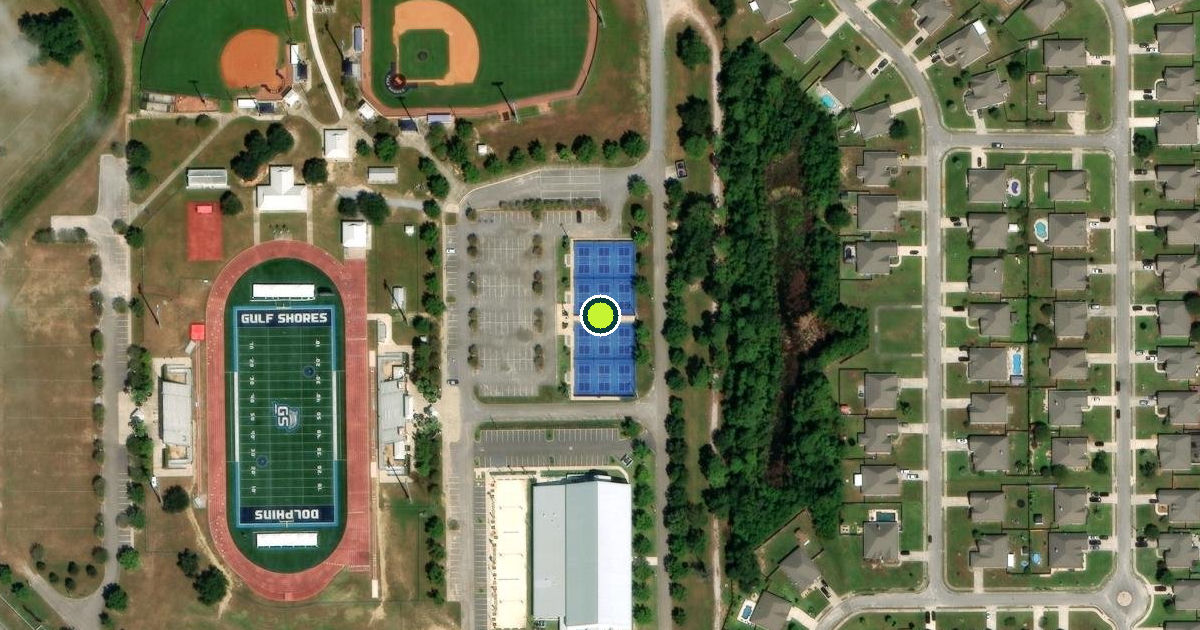 Satellite view of Gulf Shores Pickleball Courts