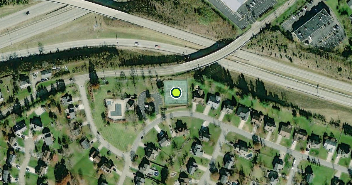 Satellite view of Hamilton County Pickleball Courts
