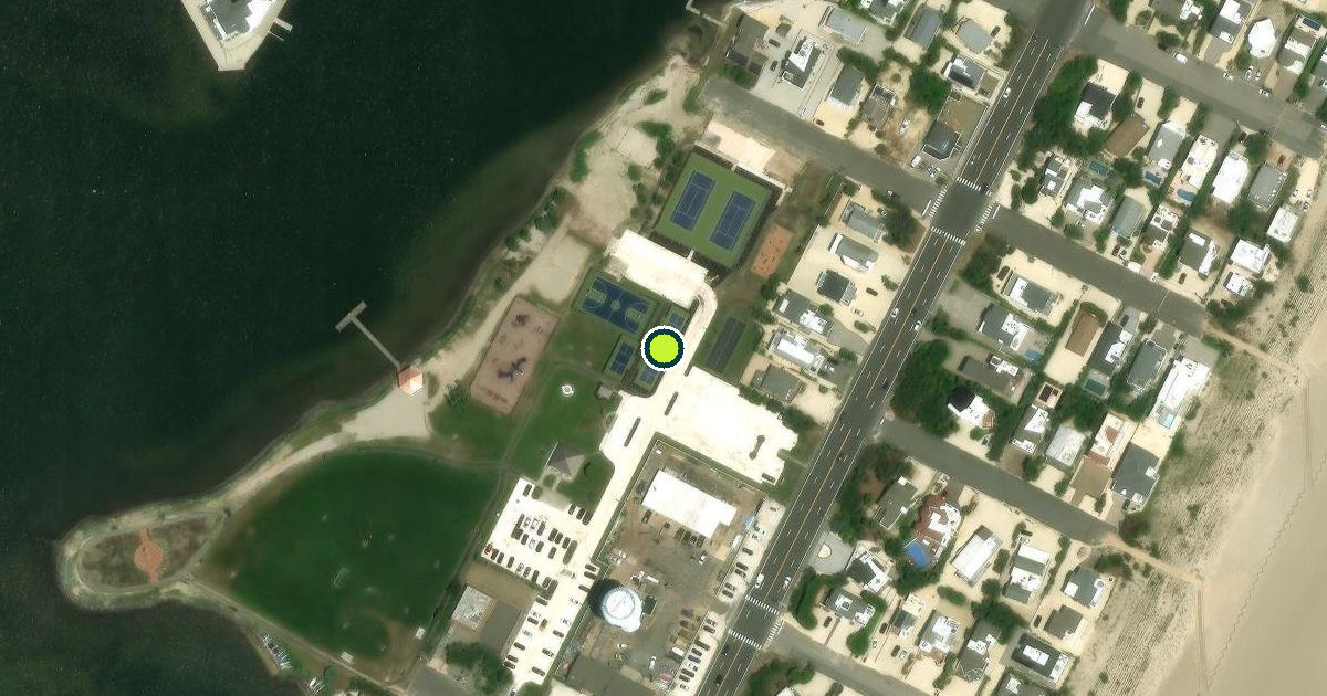 Satellite view of Harvey Cedars Sunset Park Pickleball Courts